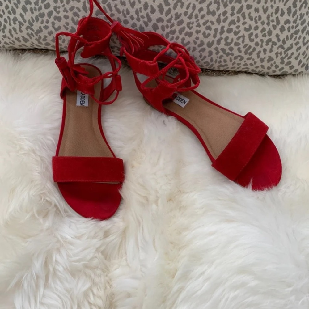 Steve Madden red suede sandals